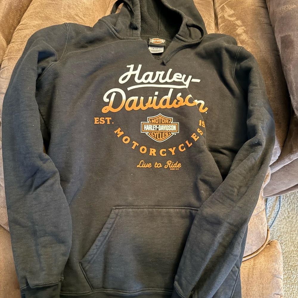 Harley-Davidson Charcoal and Orange Sweatshirt